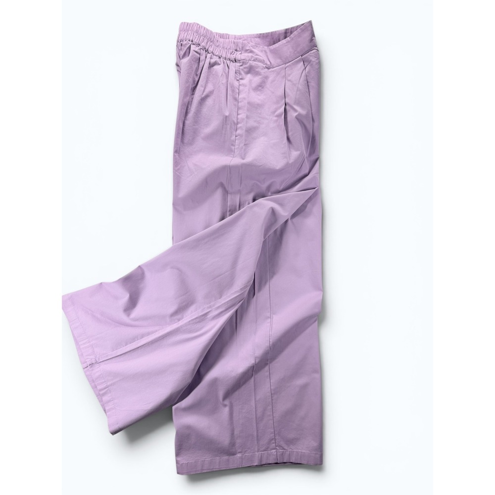 NEW The Drop Purple Pleated Wide Leg Pants High Rise Size M - Picture 3 of 10